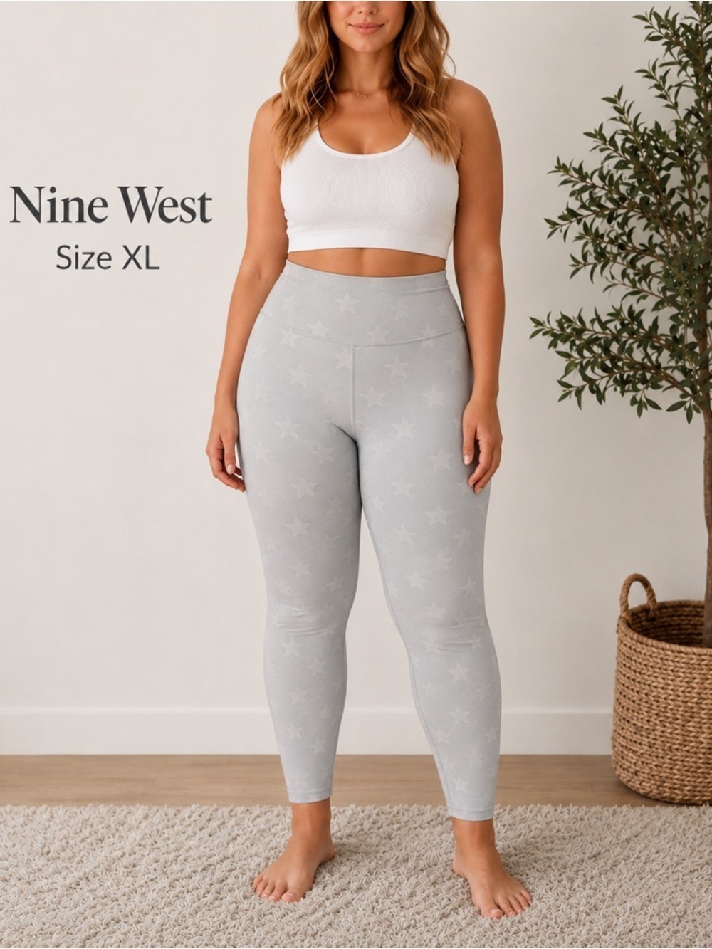 Nine West Active leggings light gray with stars
Pull on Woman XLarge